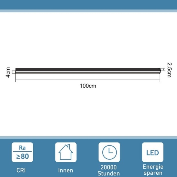 Nettlife LED Wandleuchte innen Schwarz 100cm 3000/6500K Flur Up Down Wandbeleuchtung, LED fest integriert, Kaltweiß, Flur Wohnzimmer Bett Treppenhaus Kinderzimmer Schlafzimmer Bild 4