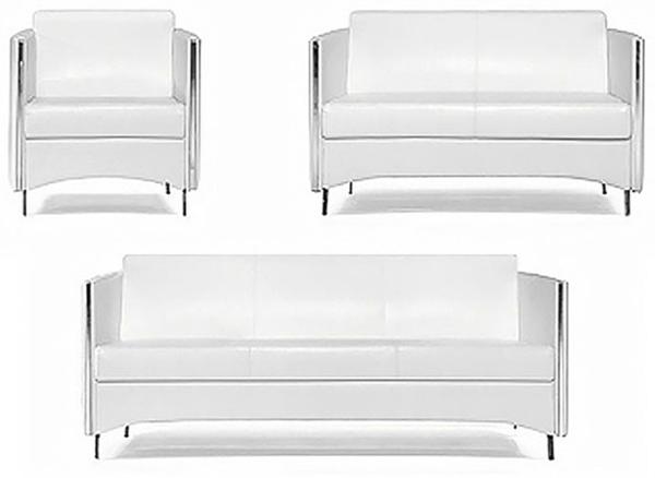 Luxus Premium Lounge Sofa Set Bürosofa weiss 3-Teilig Sessel Neustes Modell