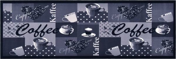 vidaXL Küchenteppich Waschbar Kaffee Blau 60x180 cm 315968