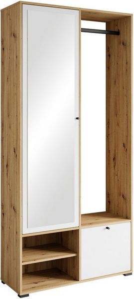 INOSIGN Garderobenschrank,Kompaktgarderobe, Garderoben-Set DINO Garderobenschrank mit Spiegel und Kleiderstange, 90 cm breit