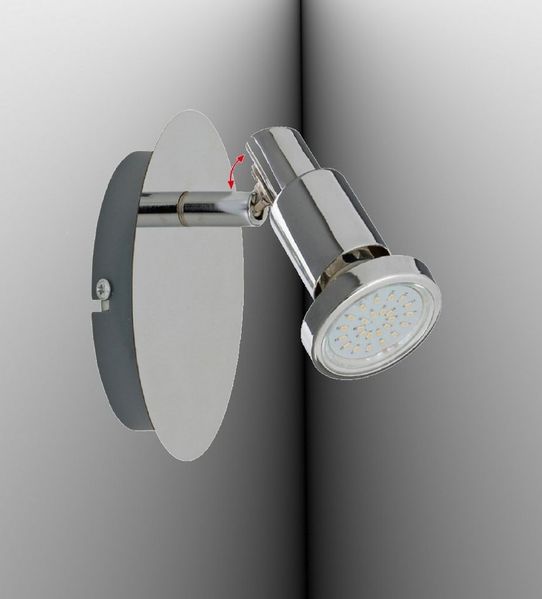 TRANGO LED Deckenspots, 1-flammig 2890-018-5W LED Wandleuchte OSCAR in Chrom-Optik inkl. 1x 5 Watt GU10 LED Leuchtmittel Deckenlampe, Deckenstrahler, Lampe schwenkbar und drehbar