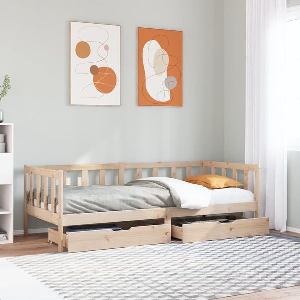 vidaXL Tagesbett mit Schubladen 90x190 cm Massivholz Kiefer 3302073