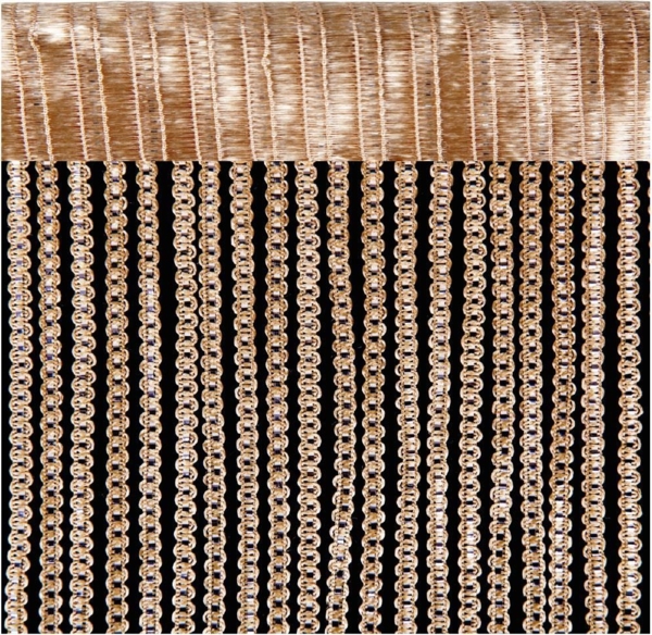Fadenvorhang Lurex- Optik Fadengardine mit Stangendurchzug Türvorhang, attraktiv und modern in vielen verschiedenen Ausführungen erhältlich (gold - gelbgold / ca. 90 x 200 cm) Bild 3