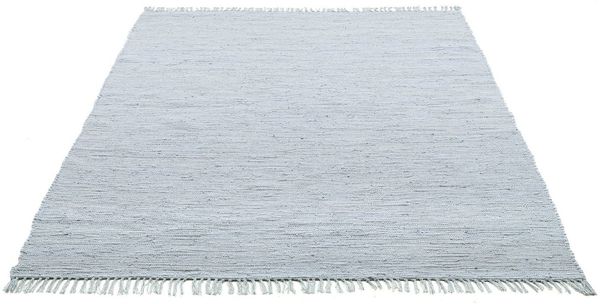 THEKO Teppich Happy Cotton Fleckerl, handgewebt, rechteckig, Höhe: 5 mm, Flachgewebe, reine Baumwolle, meliert, mit Fransen, auch als Läufer