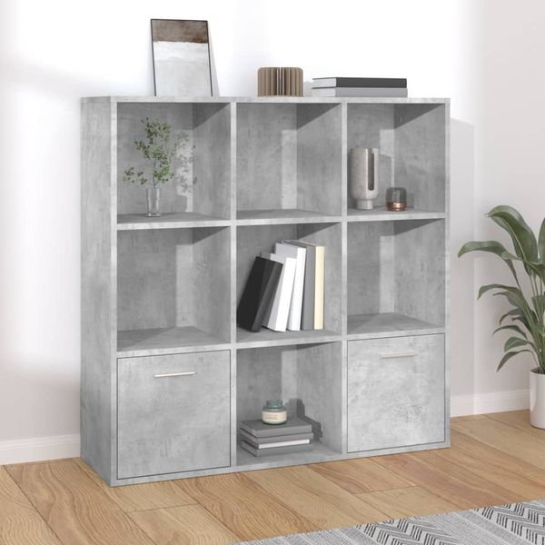 vidaXL Bücherregal Betongrau 98 x 30 x 98 cm Spanplatte [801120]