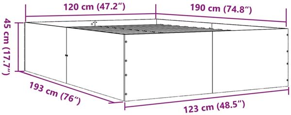 vidaXL Bettgestell Weiß 120x190 cm Holzwerkstoff 3280951 Bild 10