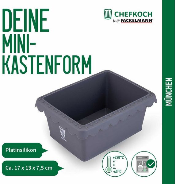Chefkoch trifft Fackelmann Silikonform Mini-Kastenform, Silikonbackform, Brotbackform, Kuchenform
