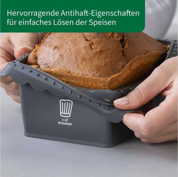 Chefkoch trifft Fackelmann Silikonform Mini-Kastenform, Silikonbackform, Brotbackform, Kuchenform