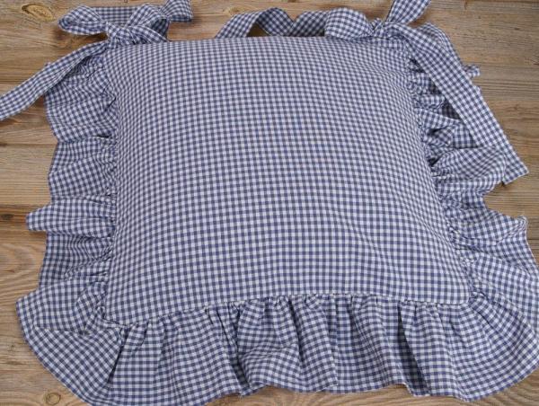 matches21 HOME & HOBBY Kissenbezüge Kissen-Bezug 40x40 cm Landhaus-Stil Stuhl-Kissen kariert blau weiß, (1 Stück), Baumwolle Kissen-Hülle für Esszimmer-Stuhl Sitz-Kissen