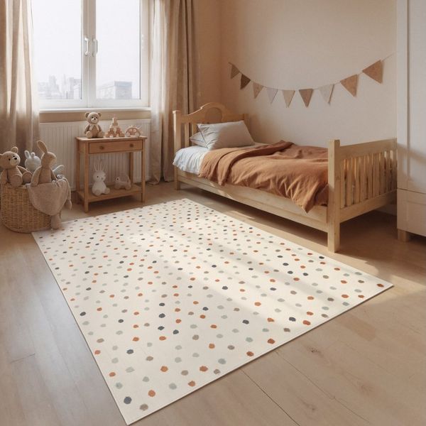 HANSE Home Kinderteppich Konfetti, rechteckig, Höhe: 10 mm, Pflegeleicht, Weich, Kinderzimmer, Spielteppich, Spielunterlage