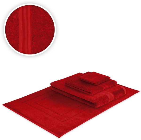 Handtücher Kombi Bade Set 4teilig 500 g/m² Rot