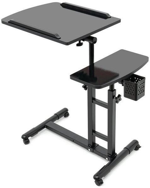 GarveeMore Schreibtisch Höhenverstellbarer Laptoptisch mit Rollen & neigbarer Halterung