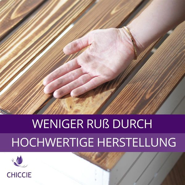 CHICCIE 2 Set Holzkiste Grete Weiß Geflammt - 2x Kurzes Regal Obstkiste Dekokiste Weinkiste