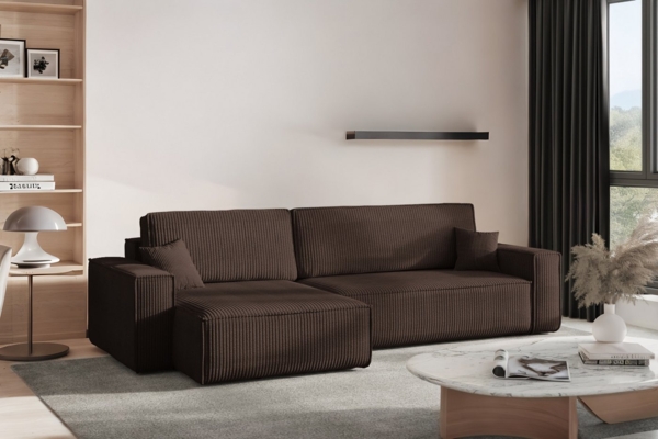 Kaiser Möbel Ecksofa mit schlaffunktion und bettkasten, BEST XL stoff Poso, Quelle, Verita, Mit Bettfunktion und Bettzeugfach