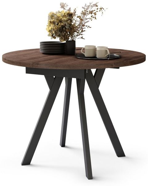 designimpex Esstisch Design Esstisch Almo ausziehbar 90 cm bis 145 cm rund Esszimmer Tisch, Esstisch, Esszimmertisch, Tisch, Ausziehtisch, Küchentisch, Esszimmer