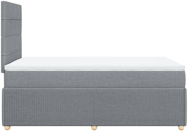 vidaXL Boxspringbett mit Matratze Hellgrau 120x200 cm Stoff 3294323 Bild 7