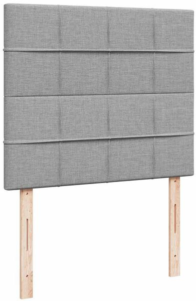 vidaXL Boxspringbett mit Matratze Hellgrau 120x200 cm Stoff 3294323 Bild 12