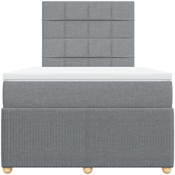 vidaXL Boxspringbett mit Matratze Hellgrau 120x200 cm Stoff 3294323 Bild 6