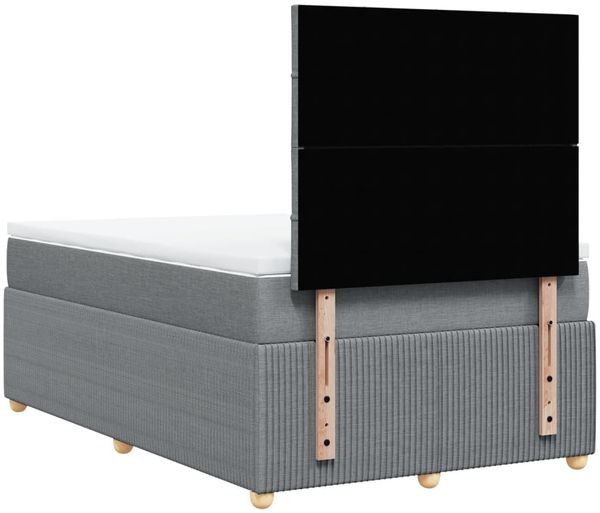 vidaXL Boxspringbett mit Matratze Hellgrau 120x200 cm Stoff 3294323 Bild 8