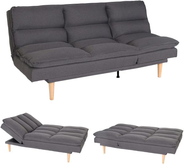 Schlafsofa HWC-M79, Gästebett Schlafcouch Couch Sofa, Schlaffunktion Liegefläche 180x110cm ~ Stoff/Textil dunkelgrau