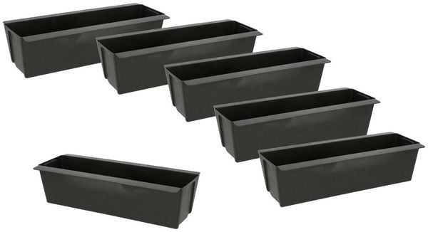 Spetebo Pflanzeinsatz 6er Kunststoff Europaletten Pflanzkasen anthrazit (Set, 6 St, Pflanzkasten), Blumenkasten zum Einhängen in Paletten