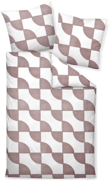 Janine Bettwäsche J.D. 87019 07 taupe Mako Satin 200 x 200 + 2x 80 x 80 cm