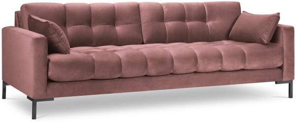 Micadoni Sofa Mamaia 4-Sitzer Samt Bluvel Rosa schwarze Beine