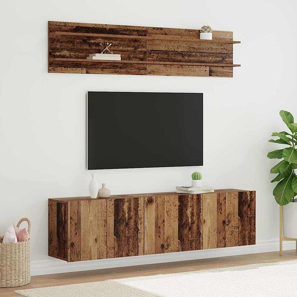 vidaXL TV-Einheiten Wandmontiert 6 pcs Altholz Holzwerkstoff 3403568