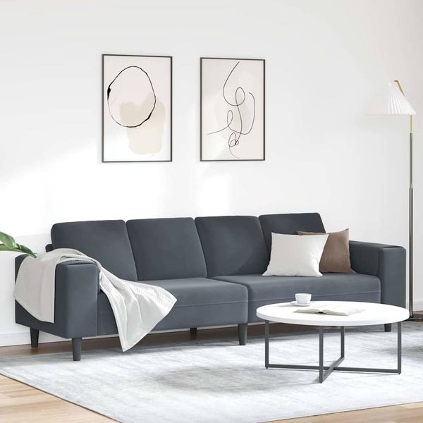 vidaXL Wohnzimmer Couch Dunkelgrau 250 x 77 x 76 cm 3335092