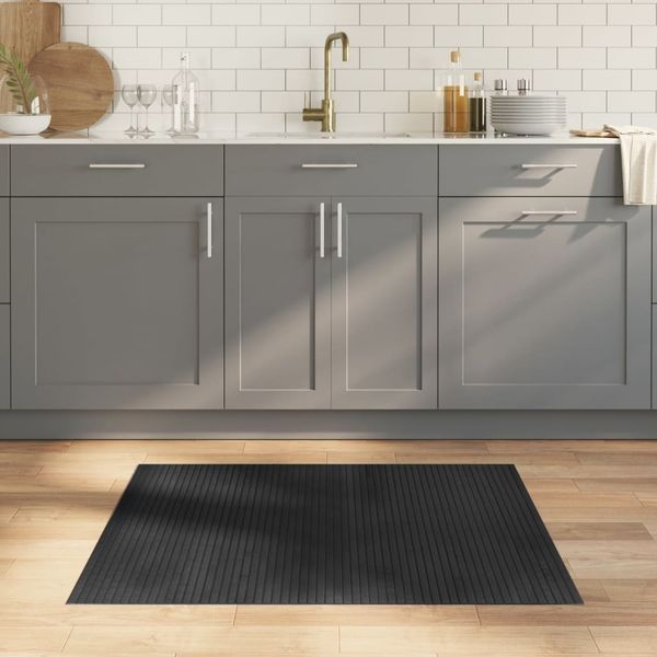 vidaXL Teppich Rechteckig Grau 80x100 cm Bambus 376772