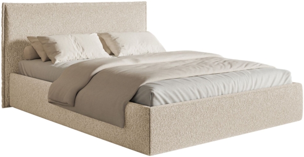 Selsey 'Softie Slim' Polsterbett 140×200 mit Lattenrost, Chenille, hellbeige