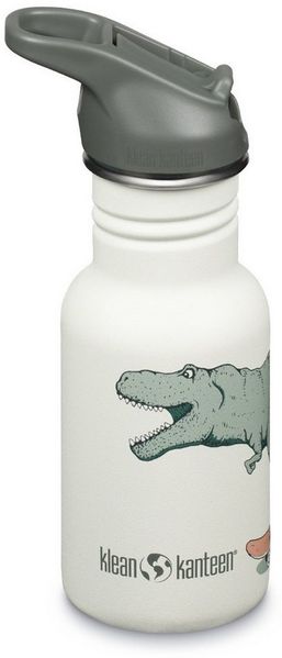 Klean Kanteen Trinkflasche Robuste Edelstahl-Kindertrinkflasche 355 ml – ideal für Schule, Kindertrinkflasche 355ml - Dino Skate