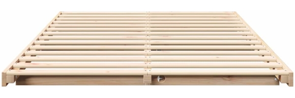 vidaXL Bodenbettgestell Braun 120 x190 cm Massivholz Kiefer 873082 Bild 4