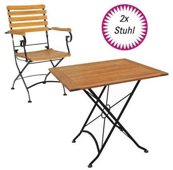 acamp 2x57433 Lindau Klappstuhl 1x56726 Lindau Tisch 80x80 cm