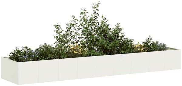 vidaXL Pflanzgefäß Weiß 360x80x40 cm Stahl 860767