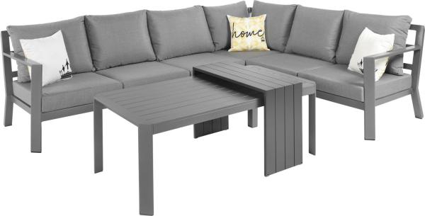 Primaster Lounge Set Elbasan Alu Garten Gartenlounge Essgruppe Sitzgruppe XXL