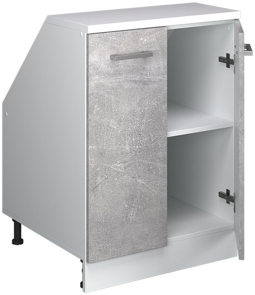 Dachschrägenschrank Rion Beton 60 x 81.6 cm mit 2 Türen, Schrankkorpus 60 cm Tiefe Vicco Bild 4