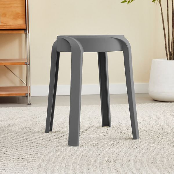 HOME DELUXE Hocker stapelbar NIVO – Grau, 2er Set