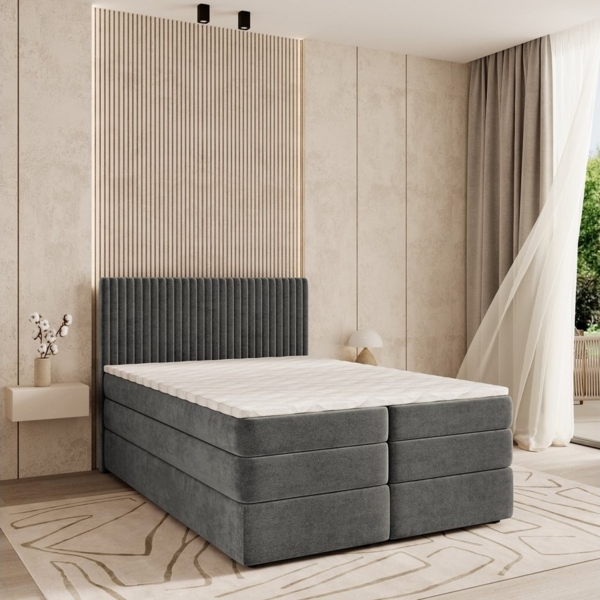 Masseno Boxbett FELBIO 140x200 cm mit Bonell Matratze und Topper