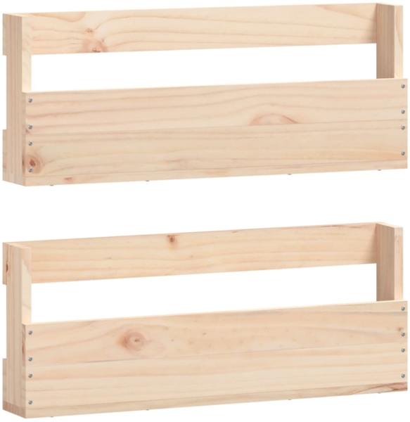 vidaXL Wand-Schuhregale 2 Stk. 59x9x23 cm Massivholz Kiefer 833273