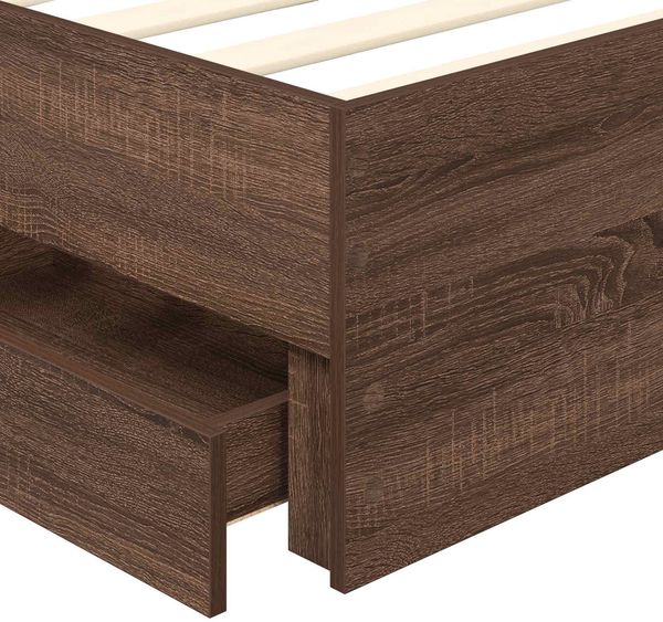 vidaXL Bettrahmen Braun Eichen-Optik 75 x 190 cm Ingenieurs Holz 3413470 Bild 11
