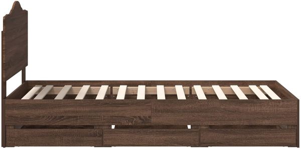 vidaXL Bettrahmen Braun Eichen-Optik 75 x 190 cm Ingenieurs Holz 3413470 Bild 9