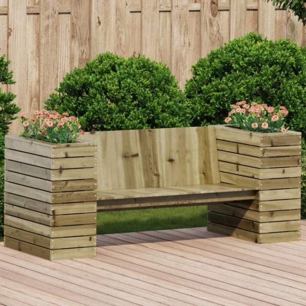 vidaXL Gartenbank mit Pflanzkübeln 167,5x60x65 cm Kiefernholz 844644