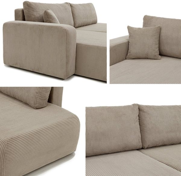 Ecksofa Pixalo O Cord (Farbe: Poso 110, Seite: Rechts) Bild 6