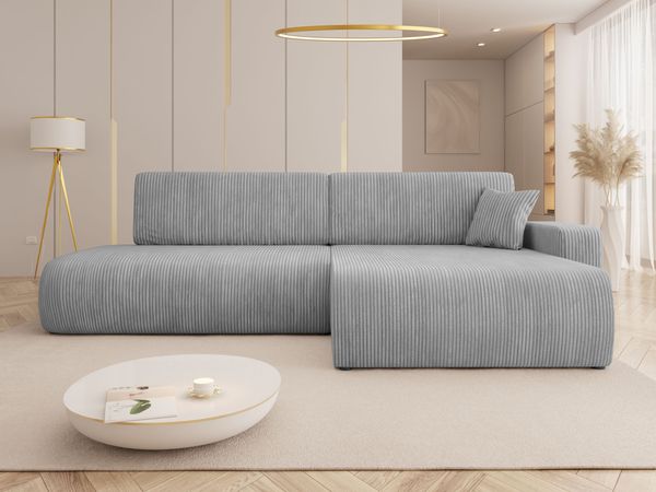 Ecksofa Pixalo O Cord (Farbe: Poso 110, Seite: Rechts)