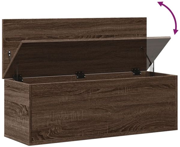 vidaXL Truhe Braun Eichen-Optik 102x35x35 cm Holzwerkstoff 840694 Bild 8