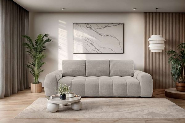 OTTO home 3-Sitzer AZITA optionale Schlafsofa mit Bettkasten, Breite 253cm, Sofa mit Wellenunterfederung, Bubble-Optik, Verlässliche Qualität