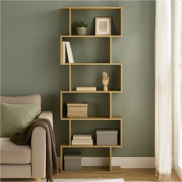 HTI-Living Bücherregal Regal 70x189 Thekla Baumscheibe, Stück 1-tlg, Standregal mit 6 Fächern Raumteiler