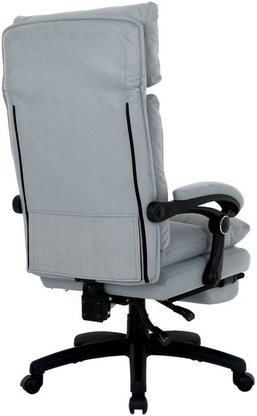Venda 'ELIAS' Chefsessel mit Relaxfunktion und Beinauflage, Stoff hellgrau, 71 x 118 x 70 cm, 140 kg belastbar