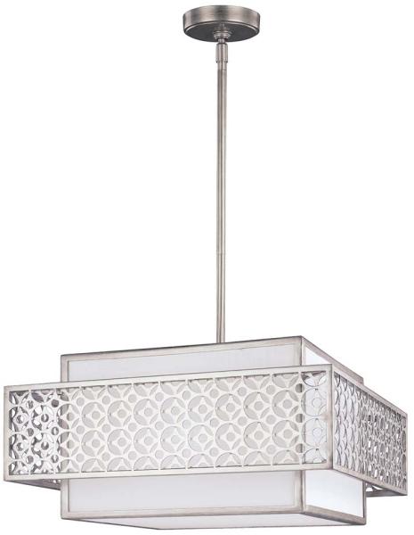 Pendelleuchte, Deckenlampe, Stahl Leinen, D 50,2 cm